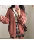 DICLOUD nowy jesień sweter z dzianiny kobiet 2018 moda Harajuku luźny ciepły sweter kobiety College na co dzień z długim rękawem