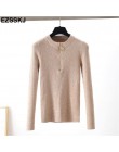 Elegancki zamek sweter 2018 nowy jesień zima kobiety sweter sweter sexy kobiecy sweter z dekoltem w kształcie litery "o" z dzian