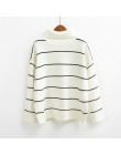 NIJIUDING 2019 New Arrival kobiety Casual swetry swetry sweter z dzianiny jesień luźne paski swetry z golfem 6 kolorów
