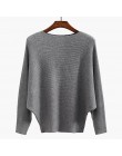 Zima Batwing sweter kobieta Bat koszulka sweter xl kobiety Oversize Slash Neck jesień kobiety swetry z dzianiny damskie zielone