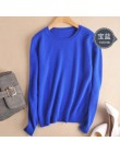 Wysokiej jakości 2019 jesień zima Cashmere mieszanka bawełny z dzianiny damskie swetry i pulowery Jersey sweter pull femme hiver