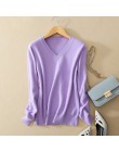 Wysokiej jakości 2019 jesień zima Cashmere mieszanka bawełny z dzianiny damskie swetry i pulowery Jersey sweter pull femme hiver