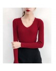 Pull Femme Sexy głębokie V Neck kobiety swetry i pulowery 2018 zima różowy szary z dzianiny ciepły sweter Slim Stretch sweter ko