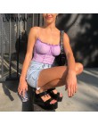 LVINMW Sexy Spaghetti pasy Ruffles Crop Top 2018 zima kobiety fioletowy bez pleców bez rękawów Camisole Top kobiece Skinny Brale