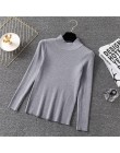 Zima sweter na drutach swetry damskie z długim rękawem topy sweter z dzianiny z golfem elegancka kobieta ubrania kobiet Casual S