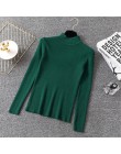 Zima sweter na drutach swetry damskie z długim rękawem topy sweter z dzianiny z golfem elegancka kobieta ubrania kobiet Casual S