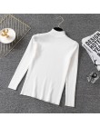 Zima sweter na drutach swetry damskie z długim rękawem topy sweter z dzianiny z golfem elegancka kobieta ubrania kobiet Casual S