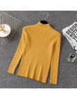 Zima sweter na drutach swetry damskie z długim rękawem topy sweter z dzianiny z golfem elegancka kobieta ubrania kobiet Casual S