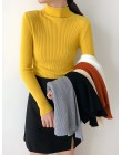 Na wyprzedaży 2019 wiosna kobiety panie sweter wysokiej elastyczna stałe sweter z półgolfem kobiet szczupła na co dzień obcisłe 