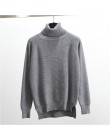 Wysokiej jakości sweter z golfem kobiet zima gruby sweter stałe sweter z dzianiny bluzki dla kobiet jesień sweter kobiet ponadga