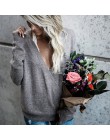 JAPPKBH na co dzień jesień zima kobiety sweter sweter Sexy głębokie V damskie swetry luźne Plus Size sweter z dzianiny Pull Femm