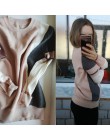 GIGOGOU jesień zima sweter kobiety kontrast kolorowy pulower sweter z długim rękawem O-Neck dzianiny topy znosić Pull Femme