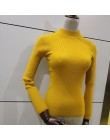 Na wyprzedaży 2019 wiosna kobiety panie sweter wysokiej elastyczna stałe sweter z półgolfem kobiet szczupła na co dzień obcisłe 