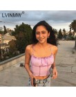 LVINMW Sexy Spaghetti pasy Ruffles Crop Top 2018 zima kobiety fioletowy bez pleców bez rękawów Camisole Top kobiece Skinny Brale