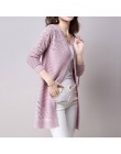 Jesień kobiety sweter jednolity kolor Hollow Out swetry rozmiar S-XXL Poncho pełna rękaw otwórz Stitch kobiet z dzianiny odzieży