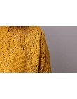 Jesień kobiety sweter jednolity kolor Hollow Out swetry rozmiar S-XXL Poncho pełna rękaw otwórz Stitch kobiet z dzianiny odzieży