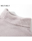 WOTWOY jesień zima sweter z golfem kobiet 2018 sweter długi z dzianiny swetry kobiety luźne Casual swetry damskie Jumper kaszmir