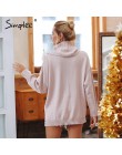 Simplee frezowanie z golfem perła sweter plus size kobiety 2018 podział sweter z dzianiny w stylu casual sweter jesień z długim 