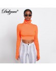 Dulzura z długim rękawem z golfem rękawice sweter crop top sexy kobiety swetry 2018 jesień zima z dzianiny moda party streetwear