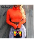 Dulzura z długim rękawem z golfem rękawice sweter crop top sexy kobiety swetry 2018 jesień zima z dzianiny moda party streetwear