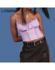 LVINMW Sexy Spaghetti pasy Ruffles Crop Top 2018 zima kobiety fioletowy bez pleców bez rękawów Camisole Top kobiece Skinny Brale