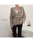 Colorfaith kobiety swetry rozpinane 2019 Knitting jesień zima zasznurować pas luźne odzież wierzchnia eleganckie panie na co dzi