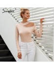 Simplee Halter sweter z dzianiny z długim rękawem kobiet topy jesień żółty v neck krótki sweter zimowy na co dzień panie jumper 