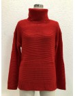 Sweter gruby sweter damski sweter z golfem czerwony sweter sweter ciepłe boże narodzenie sweter gruby zimowy kabel sweter z dzia