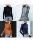 Amii kobiety sweter z golfem jesień zima 2019 wysokiej jakości solidna elastyczna z długim rękawem z wełny kobiet Plus Size swet