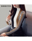 BOBOKATEER sweter z golfem kobiet swetry moda 2019 kobiet sueter mujer pull femme hiver sweter boże narodzenie sweter w paski