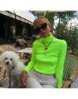 Liva dziewczyna 2019 fluorescencyjny zielony Turtuleneck sweter z dzianiny kobiet jesień na co dzień wiosny z długim rękawem prą