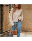 BeAvant Tassel sweter z dzianiny kobiet sweter luźne na co dzień armii zielony zima sweter kobiet O szyi 2018 jesień jumper pull