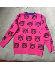 Harajuku moda damska sweter ciepłe kreskówki kot żakardowe wysokiej jakości mały rozmiar zima kobiet luźny pulower z dzianiny To