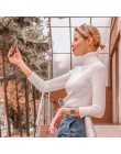 Na sprzedaż INS 2019 wiosna kobiety sweter z dzianiny z golfem koszule na co dzień miękkie Jumper moda Slim Femme elastyczność s