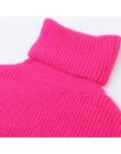 W stylu Vintage stylowy ponadgabarytowych sweter z dzianiny kobiet 2019 moda wysoka Neck z długim rękawem luźne damskie swetry C