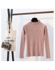 2018 jesień zima kobiety swetry sweter z dzianiny elastyczność Casual Jumper moda Slim z golfem ciepłe damskie swetry 9011