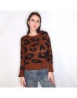 Streetwear Leopard Print sweter kobiet 2018 jesień zima moda z długim rękawem bez rękawów z dzianiny swetry i pulowery dla pań