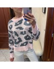 Streetwear Leopard Print sweter kobiet 2018 jesień zima moda z długim rękawem bez rękawów z dzianiny swetry i pulowery dla pań