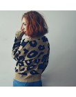 Streetwear Leopard Print sweter kobiet 2018 jesień zima moda z długim rękawem bez rękawów z dzianiny swetry i pulowery dla pań