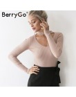 BerryGo jesień zima czarny halter sweter z dzianiny czerwony sexy sweter kobiet topy Slim v neck z długim rękawem elegancki jump