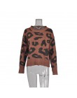 Streetwear Leopard Print sweter kobiet 2018 jesień zima moda z długim rękawem bez rękawów z dzianiny swetry i pulowery dla pań