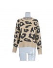 Streetwear Leopard Print sweter kobiet 2018 jesień zima moda z długim rękawem bez rękawów z dzianiny swetry i pulowery dla pań