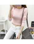 Rqueena kobiet swetry i pulowery Crop Top sweter kobiety jesień zima skrócony dzianiny Jumper Jesey kobiet swetry PU012