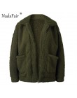 Nadafair plus rozmiar polar faux shearling futro kurtka płaszcz kobiety jesień zima pluszowe ciepłe gruby pluszowy płaszcz kobie