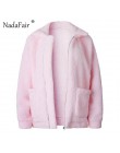 Nadafair plus rozmiar polar faux shearling futro kurtka płaszcz kobiety jesień zima pluszowe ciepłe gruby pluszowy płaszcz kobie