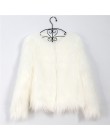 Oryginalna modna krótka kurtka ze sztucznego futra elegancka ozdobna ciepła jesienna zimowa