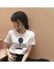 Kosmiczne przekonanie Harajuku lato kobiet nowy ins moda cartoon drukowane list z krótkim rękawem luźna koszulka koszula S-2XL