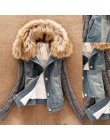 2019 kobiety wiosna Denim kurtka faux fur Coat odzież codzienna płaszcz topy kobiet Jeans płaszcz