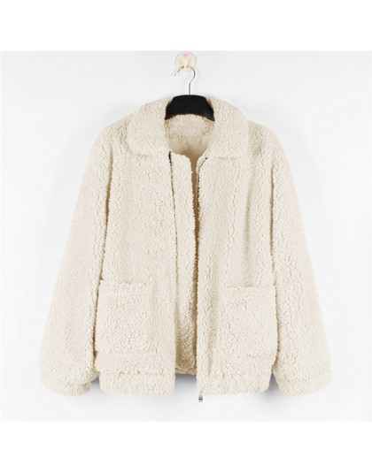 Gorąca sprzedaż 2018 kobiet kurtka z owczej wełny jesień zima ciepły płaszcz z 2 kieszeni codzienna odzież wierzchnia wielbłąd o