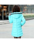 2019 kobiet zima ciepła kurtka z kapturem plus rozmiar bawełna w cukierkowym kolorze kurtka watowana kobiet długi parka kobiet w